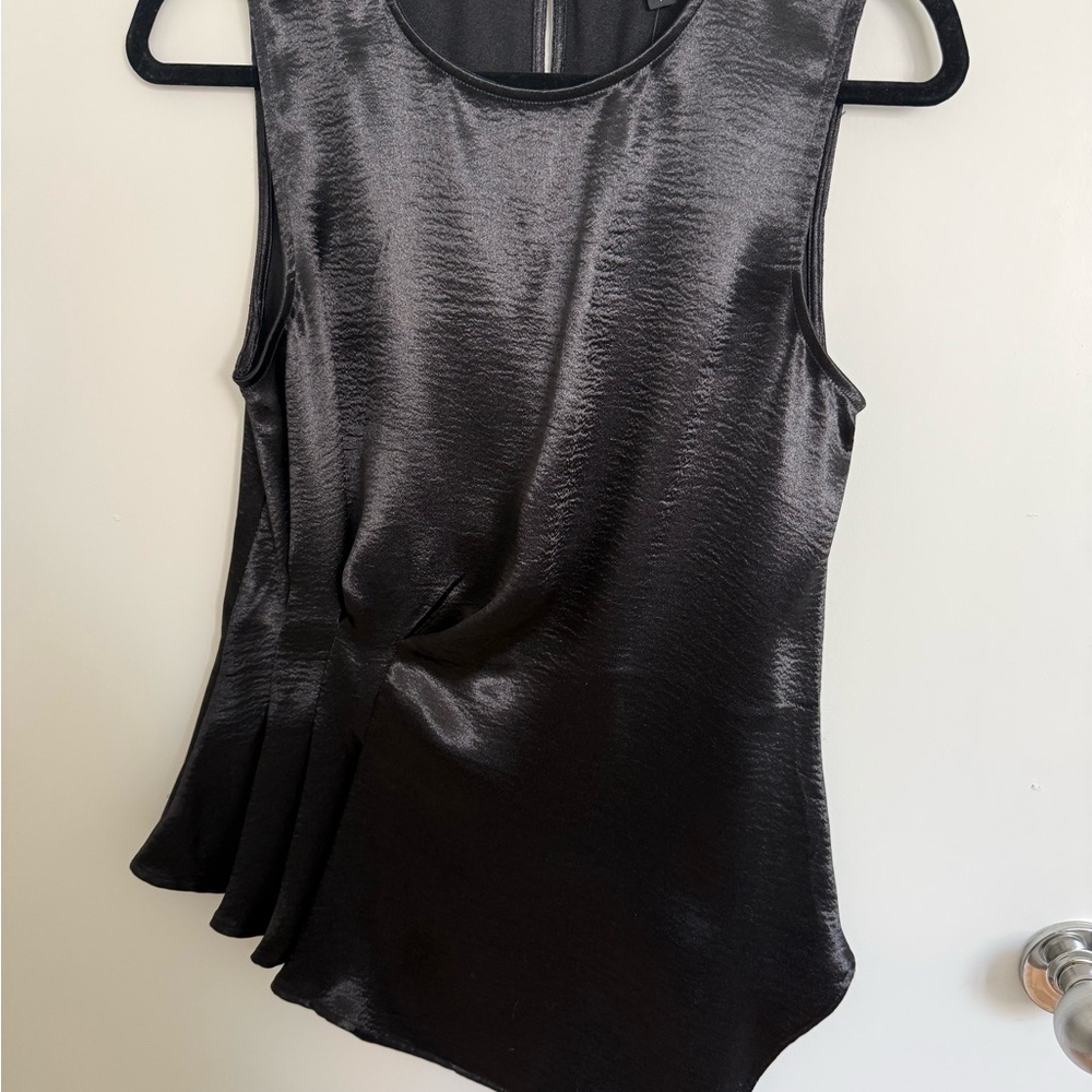 Express Shiny Black Asymmetrical Blouse